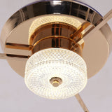 Close-up detail of Ceiling Fan with Light Gold Crystal Design & Adjustable Color