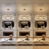 Close-up detail of Ceiling Fan with Light Gold Crystal Design & Adjustable Color