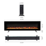 40"/50"/60" LED Flame Wall-Mounted Electric Fireplace with Remote