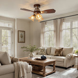36 inch reversible ceiling fan with LED light installed in a living room