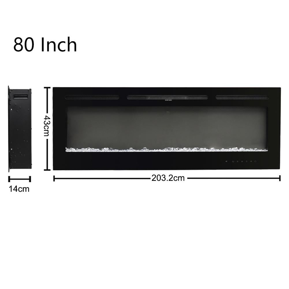 40-80 Inch Remote-Controlled LED Wall Mounted Electric Fireplace