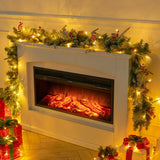 Christmas Decorative Garland - 2.7m Mixed Pine Needle Rattan