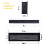 Refreshing Rattan-Door Cabinet TV Stand with Electric Fireplace Set