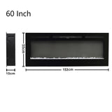 40-80 Inch Remote-Controlled LED Wall Mounted Electric Fireplace