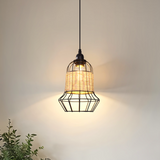 Rustic Iron Woven Rattan Pendant Light for Dining Room, Reading Corner & Bedroom