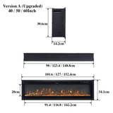 Versatile Media Wall  LED Electric Fireplace Insert with Remote Control