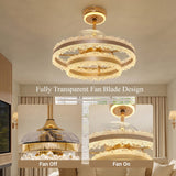 Modern Gold Halo Ceiling Fan Light with Remote, 6 Speeds & 3 Colour light in a home interior
