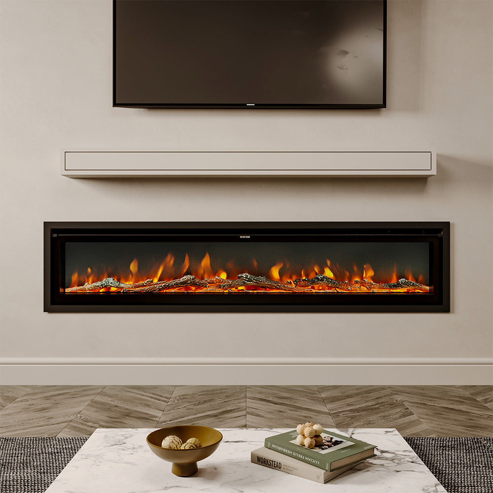 wall mounted electric fireplace ideas with tv above