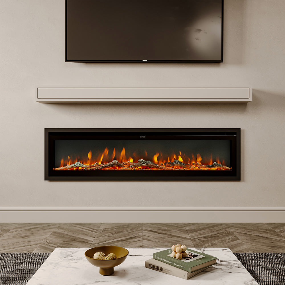 wall mounted electric fireplace ideas with tv above