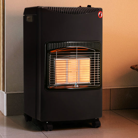 Indoor/Outdoor  Black Ceramic Gas Heater with Wheels