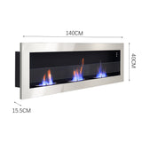 55 Inch Modern Wall Mounted Bio Ethanol Fireplace