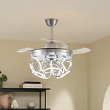 Aluminum 42 Inch Ceiling Fan with Light and Remote Control