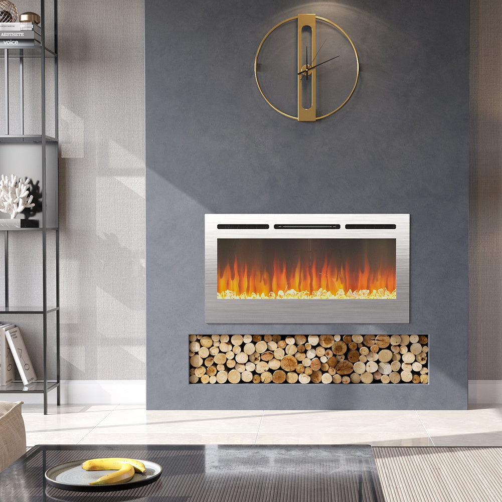 2000w Media Wall Fireplace with Realistic LED Flames