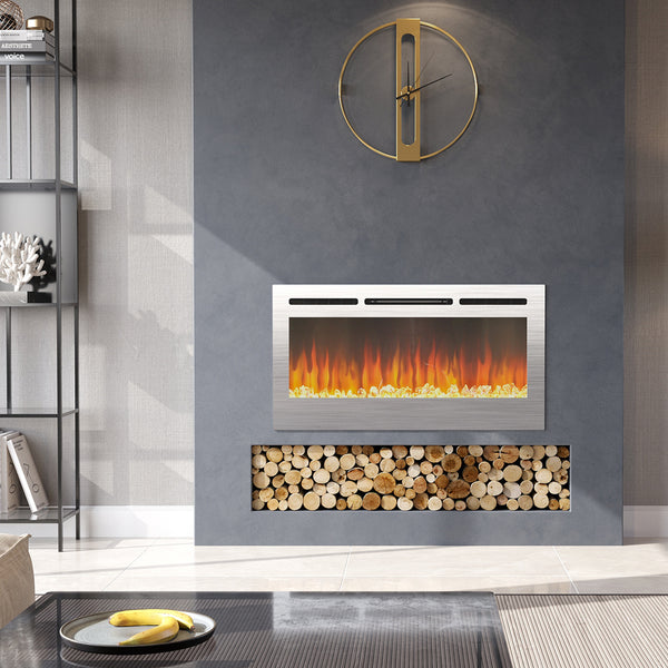 2000w Media Wall Fireplace with Realistic LED Flames – Smallbee UK