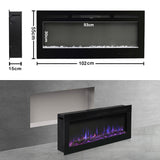 Modern LED Wall Mounted/ Recessed Electric Fireplace