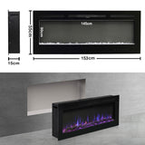 60 Inch Wall-Mounted Electric Fireplace with LED Flame Effects & Remote Control