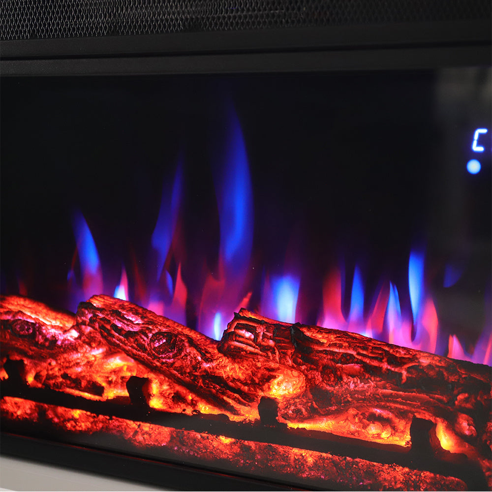 37 Inch Wifi-Enabled Wall Mounted Electric Fireplace Suite with Shelf