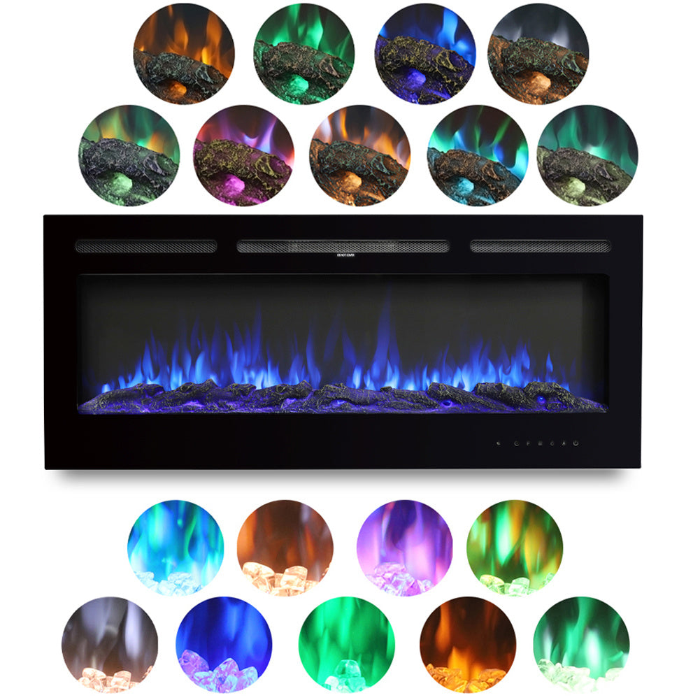 40-80 Inch Remote-Controlled LED Wall Mounted Electric Fireplace