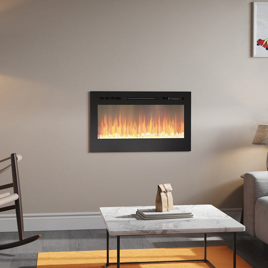 2000w Media Wall Fireplace with Realistic LED Flames