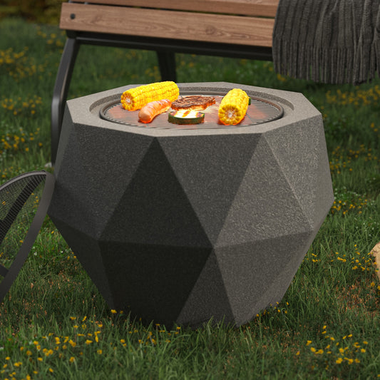 Modern Faceted Metal Fire Pit BBQ for Outdoor