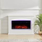 Sophisticated Mantel Electric Fireplace Suite with 7-Colour LED Backlight