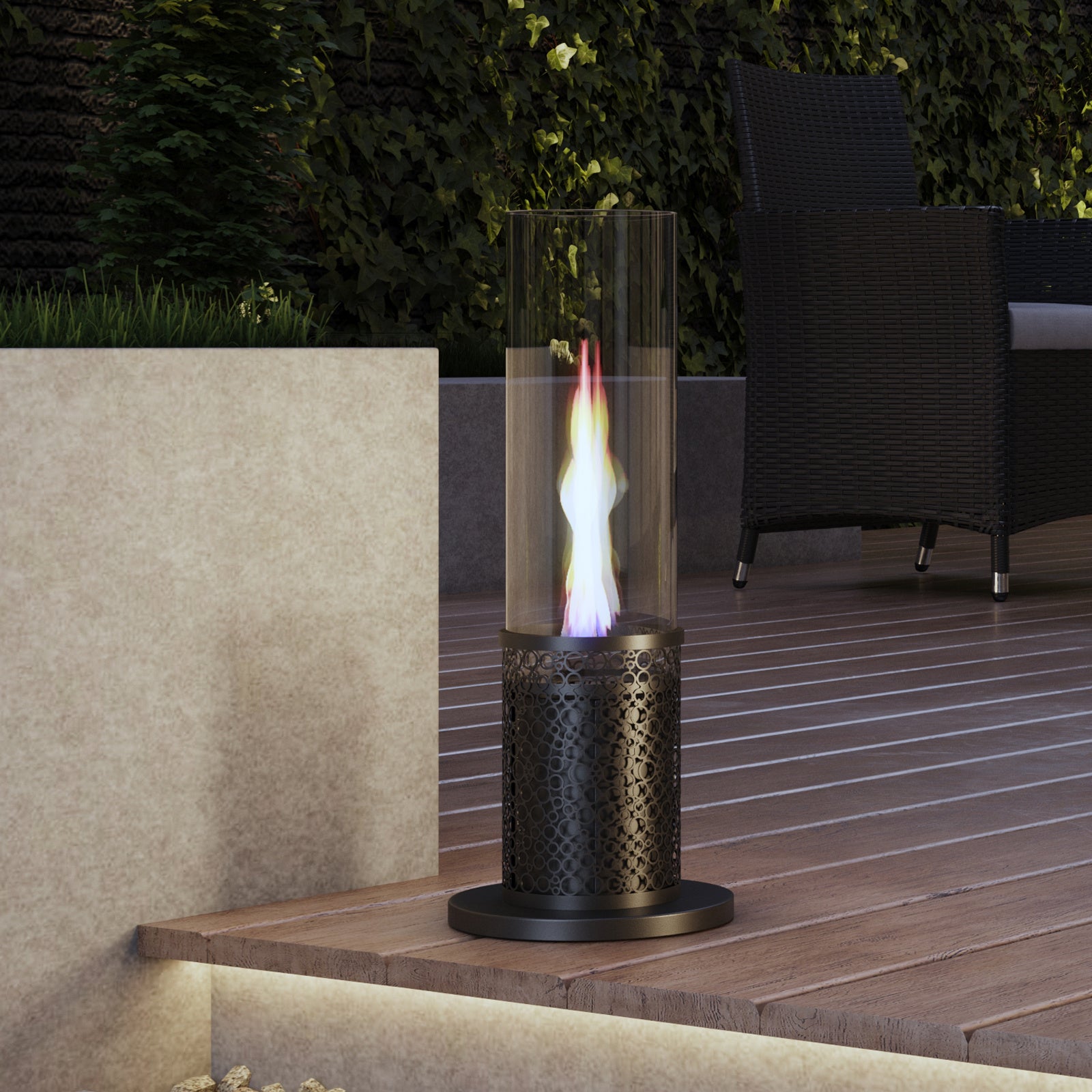 Gas Heater Bioethanol Heater Outdoor Cylinder-Shaped Fireplace