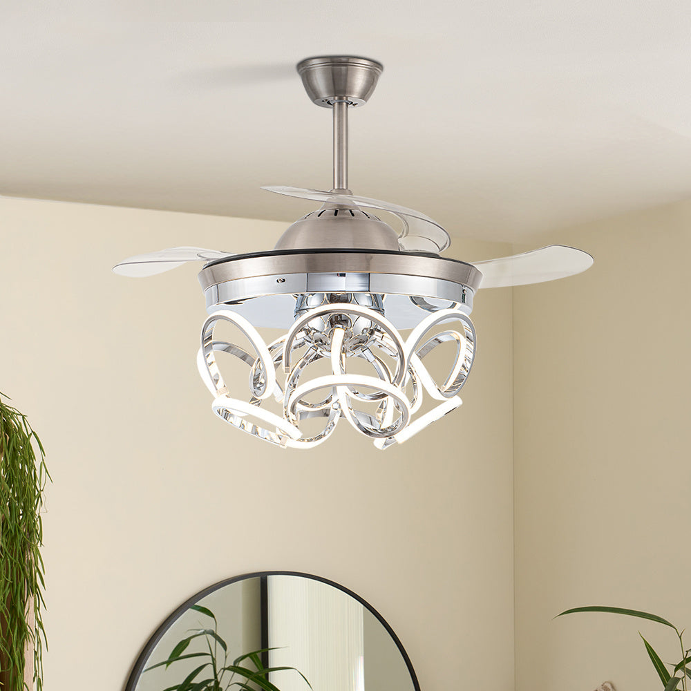 Aluminum 42 Inch Ceiling Fan with Light and Remote Control