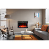 28-Inch Timeless Industrial Insert Electric Fireplace with 7 Flame Colors and WiFi Control