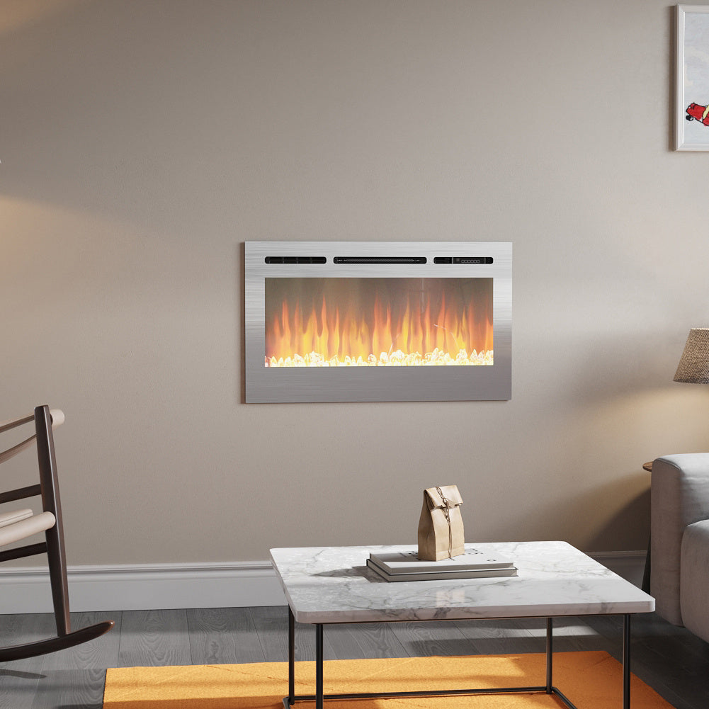 2000w Media Wall Fireplace with Realistic LED Flames