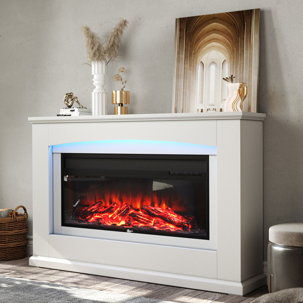 Sophisticated Mantel Electric Fireplace Suite 7 LED Lights