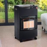 Indoor/Outdoor  Black Ceramic Gas Heater with Wheels