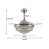 3-Colour LED Ceiling Fan Light with Retractable fan blades