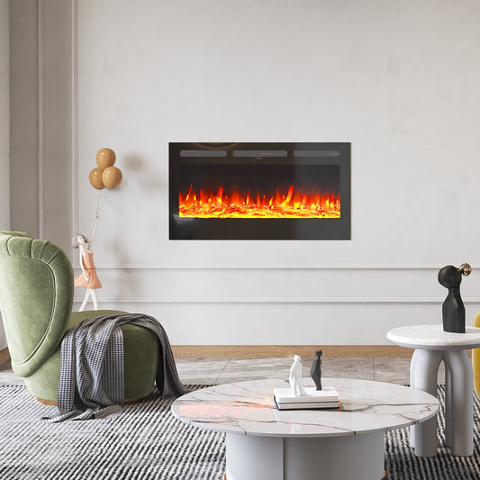 Modern Heating with Multi-Colour Flames Wall Mounted Fireplace