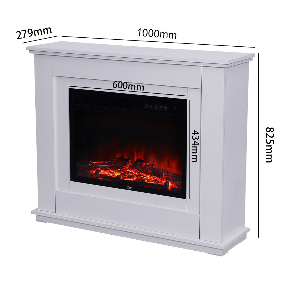 Elegant 39-Inch Freestanding Electric Fireplace Suite with Wooden Mantel