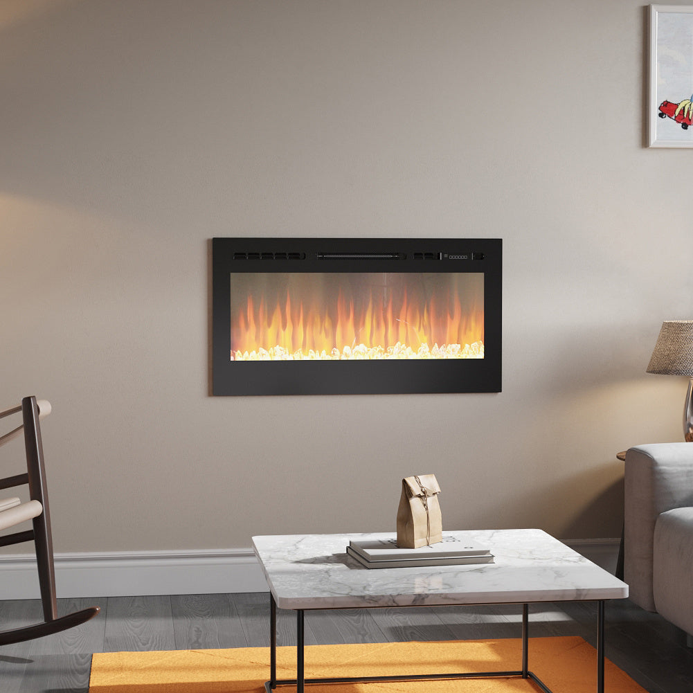 2000w Media Wall Fireplace with Realistic LED Flames