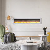 Livingroom Linear Wall Mounted Electric Fireplace with LED Flames