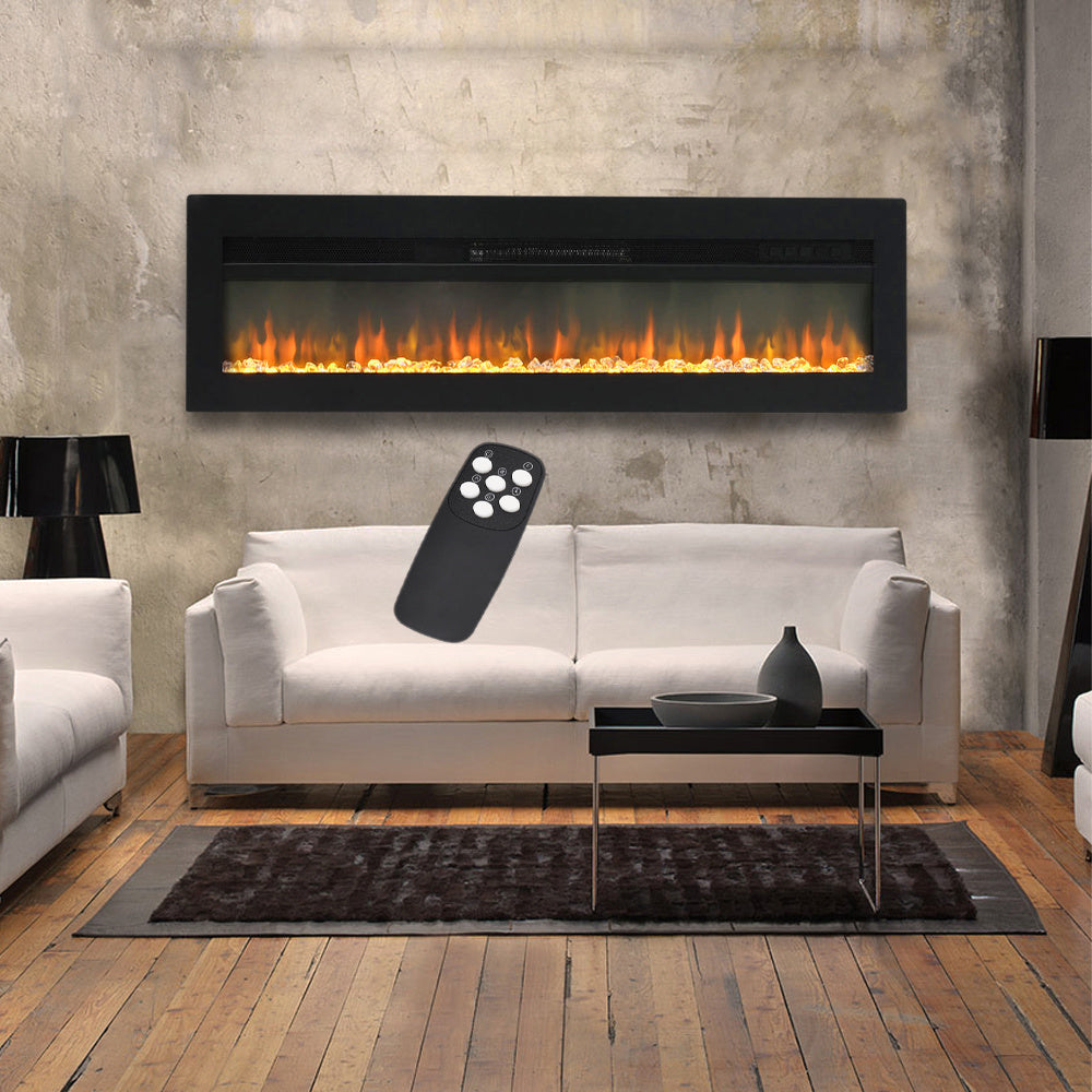 Livingroom Linear Wall Mounted Electric Fireplace with LED Flames