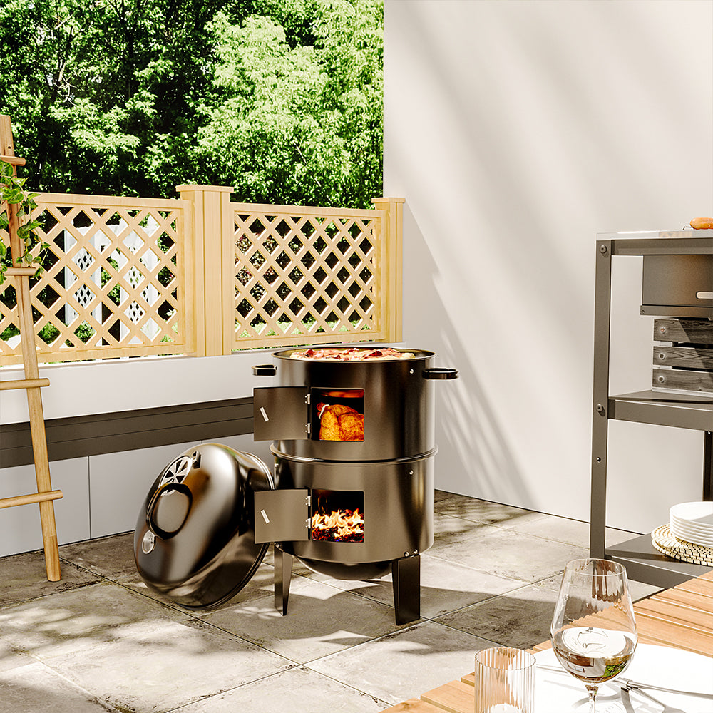 Compact Smoker Grill Outdoor BBQ Homemade Pizza