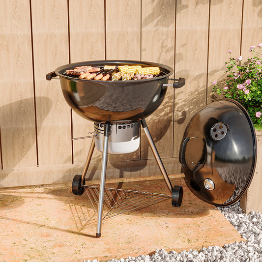 Double Layers Enamel Charcoal Pizza Fire Bowl BBQ Grill