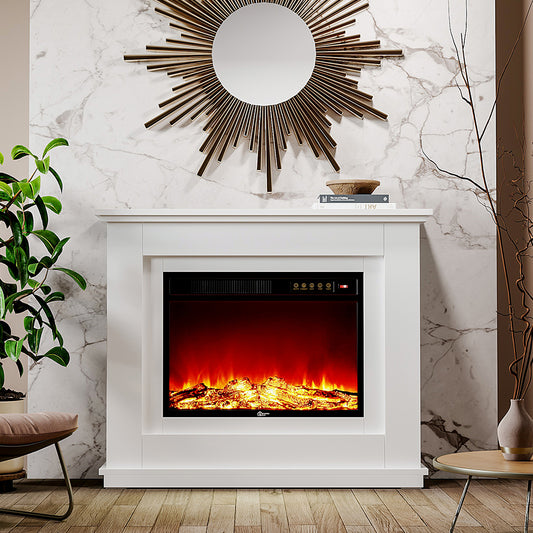 Freestanding Electric Fireplace Suite with 39 Inch Mantel