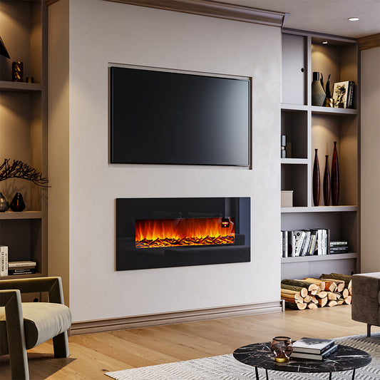50 Inch Wall Mounted Electric Fireplace with Remote