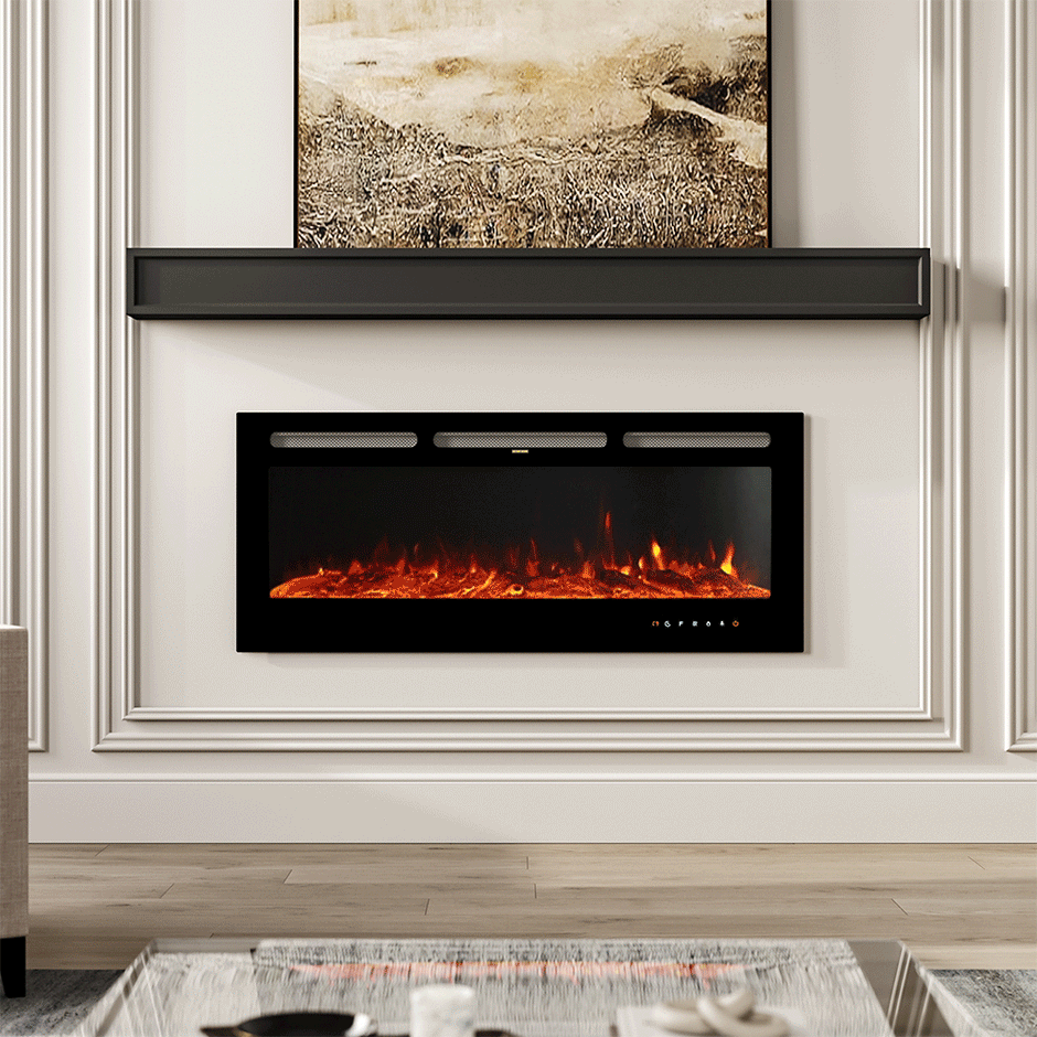50/ 60 Inch Remote Controlled Electric Fireplace Insert Smallbee UK