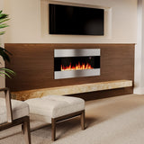 Wall Mounted Electric Fireplace with Multi-color Flames