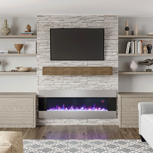 Wall Mounted Electric Fireplace with Multi-color Flames – Smallbee UK