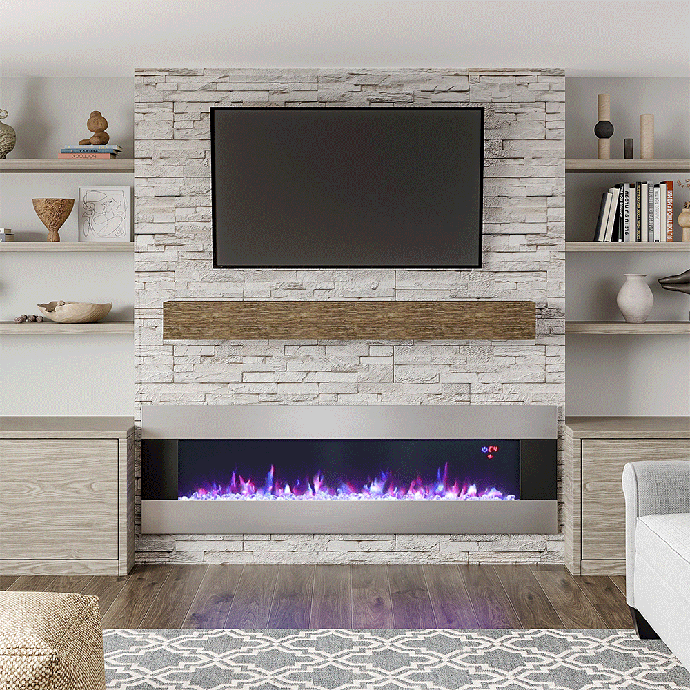 Wall Mount Color Changing Electric Fireplace with Remote Smallbee UK