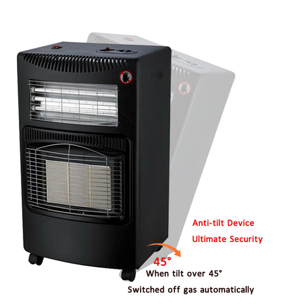 Indoor Mobile Black Gas Heater Ceramic Piezo Butane – Smallbee UK