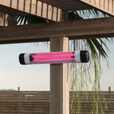 Powerful 2kW Adjustable Wall Mounted Patio Heater with Pink Light