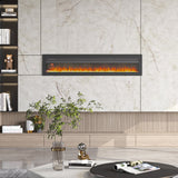 Livingroom Linear Wall Mounted Electric Fireplace with LED Flames