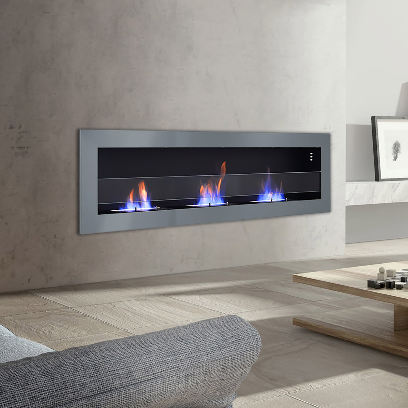 Stainless Steel Wall Mount Bioethanol Fireplace – Smallbee UK