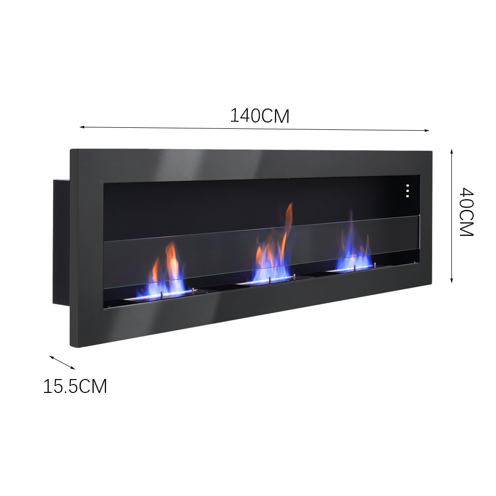 55 Inch Modern Wall Mounted Bio Ethanol Fireplace